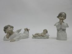 Group of three Lladro figures of angels in various poses