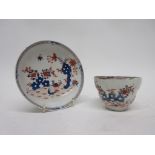 Lowestoft Porcelain tea bowl and saucer in the Two Bird pattern