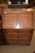Early 20th century mahogany bureau, the fall front drawers below all inlaid in the parquetry