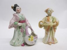 Two Oriental nodding figures, 12cm high
