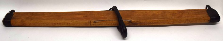 Vintage yoke with wrought iron mounts, 110cm long