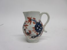 Lowestoft sparrowbeak jug decorated in Redgrave style with the two bird pattern, 8cm high