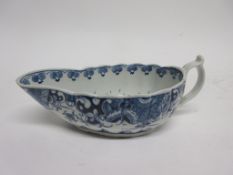 Derby porcelain sauce boat with the doughnut tree pattern, 18cm long