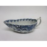 Derby porcelain sauce boat with the doughnut tree pattern, 18cm long