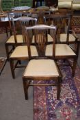 Set of six mahogany stained Chippendale style dining chairs comprising a carver and 5 single chairs,