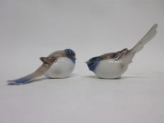 Two Bing & Grondhal models of sparrows in blue, white and grey colours (2)