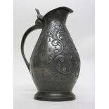 Pewter coffee pot, 21cm high