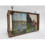 Victorian picture scroll depicting various Continental scenes, 29cm wide