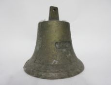 Vintage brass bell stamped "1841", 23cm high