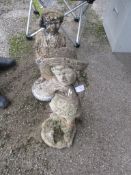 TWO SMALL MOULDED FIGURES, LARGER APPROX 68CM HIGH