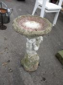 COMPOSITION MOULDED BIRD BATH, HEIGHT APPROX 64CM