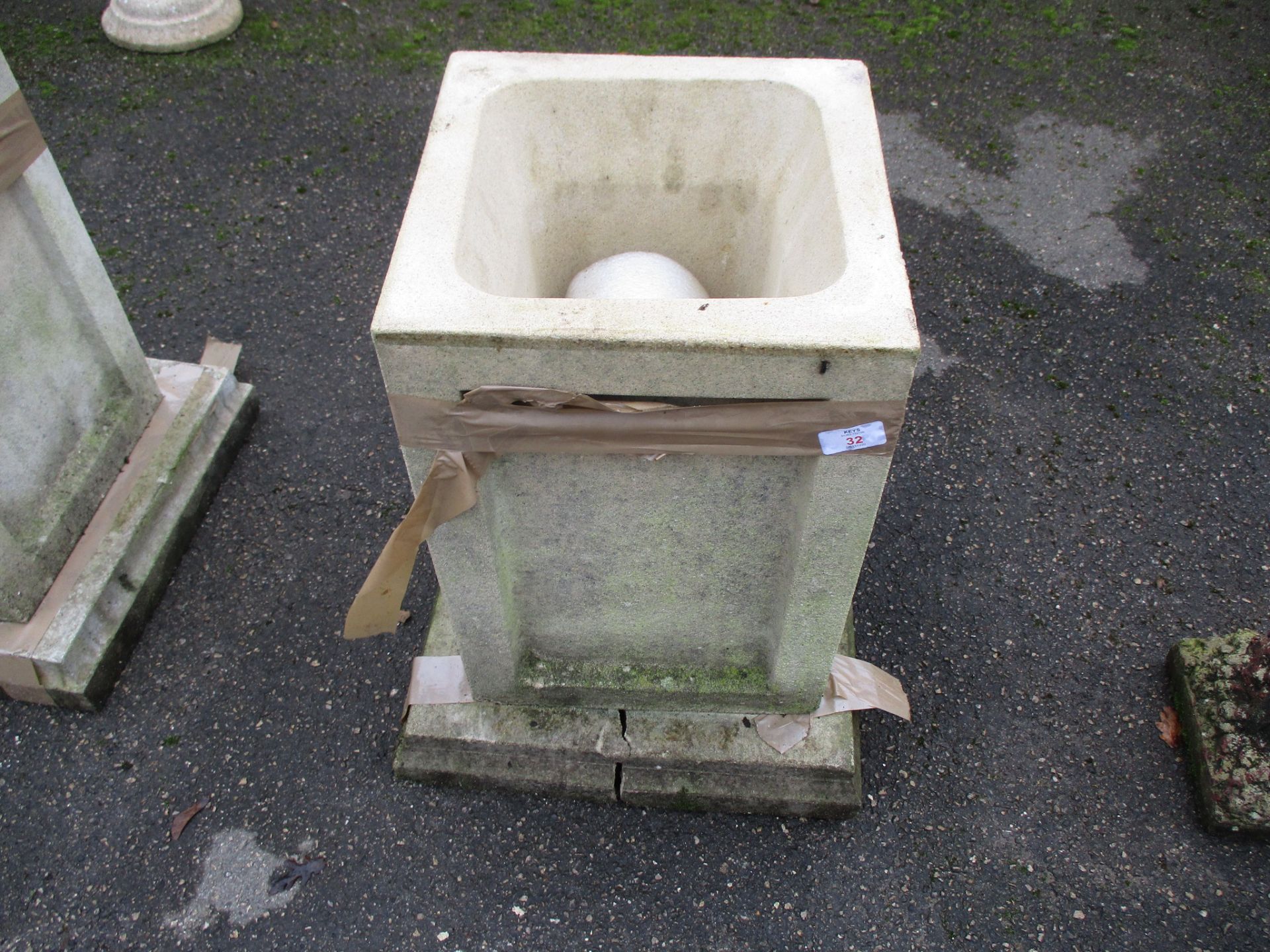 SQUARE MOULDED PLANTER, HEIGHT APPROX 53CM