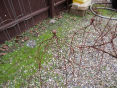 PAIR OF METAL GARDEN CLOCHES, EACH HEIGHT APPROX 80CM