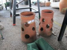 TWO TERRACOTTA STRAWBERRY PLANTERS