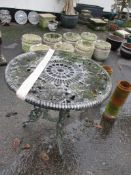 MOULDED METAL PATIO TABLE, APPROX 70CM DIAM