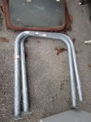PAIR OF GALVANISED HAND RAILS, HEIGHT APPROX 82CM