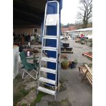 ALUMINIUM STEP LADDER, HEIGHT APPROX 7FT