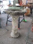 COMPOSITION BIRD BATH, HEIGHT APPROX 30 INCHES
