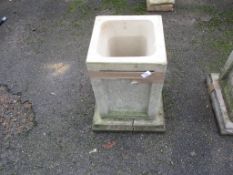 SQUARE MOULDED PLANTER, HEIGHT APPROX 53CM