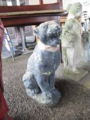MOULDED GARDEN STATUE OF A SEATED DOG