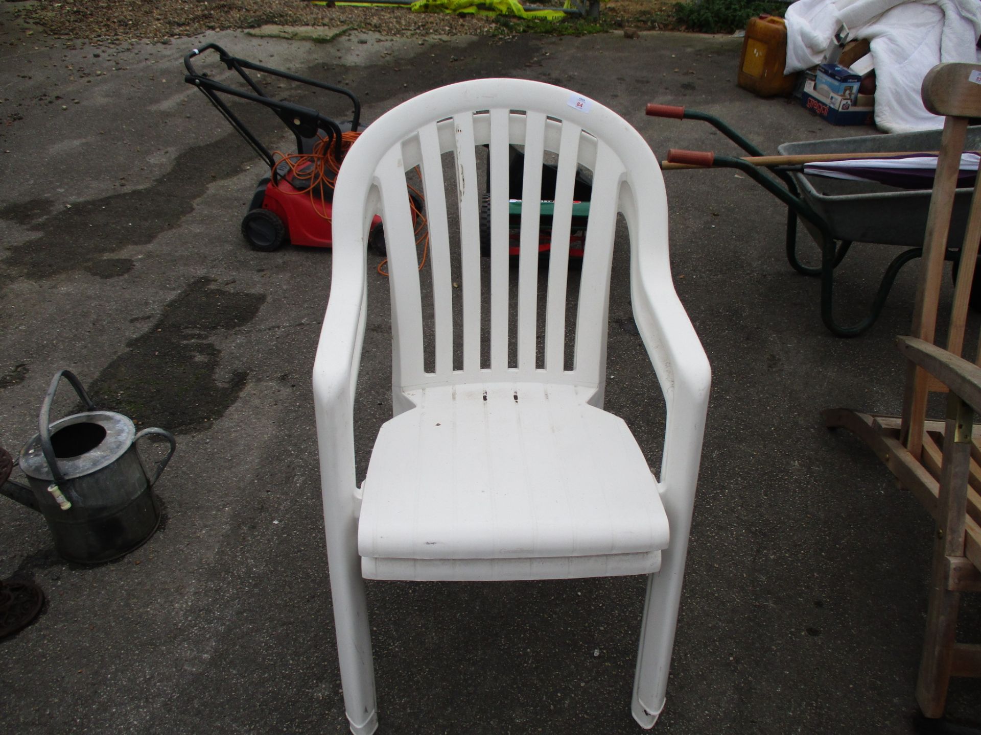 PAIR OF MOULDED PLASTIC PATIO CHAIRS