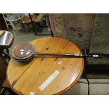 VINTAGE COPPER WARMING PAN, 108CM LONG