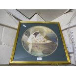 ART NOUVEAU PRINT OF LADY AND CHILD IN GILT FRAME