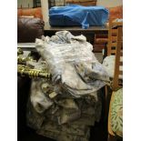 LARGE QUANTITY OF MODERN CURTAIN POLES, CURTAINS ETC