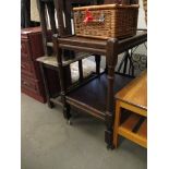 20TH CENTURY MAHOGANY TWO-TIER TEA TROLLEY, 64CM WIDE