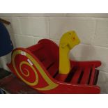 CHILD’S PAINTED WOOD ROCKING HORSE, 63CM LONG