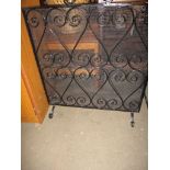 WROUGHT IRON FIRE SCREEN, 61CM WIDE