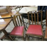 TWO EARLY 20TH CENTURY OAK DINING CHAIRS