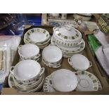 TRAY CONTAINING QUANTITY OF SPODE DINNER WARES IN THE PERSIAN PATTERN Y8018, INCLUDING TUREEN AND