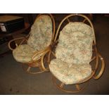 TWO CANE CONSERVATORY CHAIRS