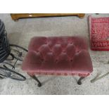 PINK UPHOLSTERED DRESSING TABLE STOOL
