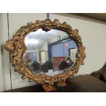 REPRODUCTION GILT FRAMED OVAL WALL MIRROR, 66CM HIGH