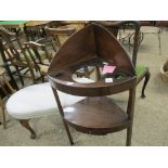 GEORGIAN MAHOGANY TWO-TIER CORNER WASH STAND, 58CM WIDE