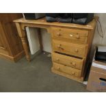 MODERN PINE SINGLE PEDESTAL DESK, 107CM WIDE