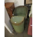 LLOYD LOOM GREEN ARMCHAIR AND LINEN BOX