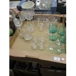 BOX VARIOUS TALL STEMMED HOCK GLASSES, OTHER DRINKING GLASSES ETC