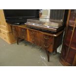 RETRO TEAK EFFECT DRESSING TABLE, 140CM WIDE