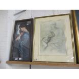 PRINT OF A LADY AND FURTHER PRINT AFTER MICHELANGELO