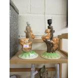 TWO POTTERY TABLE LAMPS