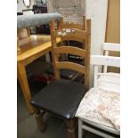 PAIR OF MODERN LADDERBACK KITCHEN CHAIRS