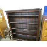 MAHOGANY BOOKCASE WITH ADJUSTABLE SHELVING, 114CM WIDE