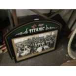 MODERN PLAQUE OF THE TITANIC AND A BLACK AND WHITE PRINT