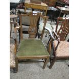 CHIPPENDALE STYLE OAK CARVER CHAIR