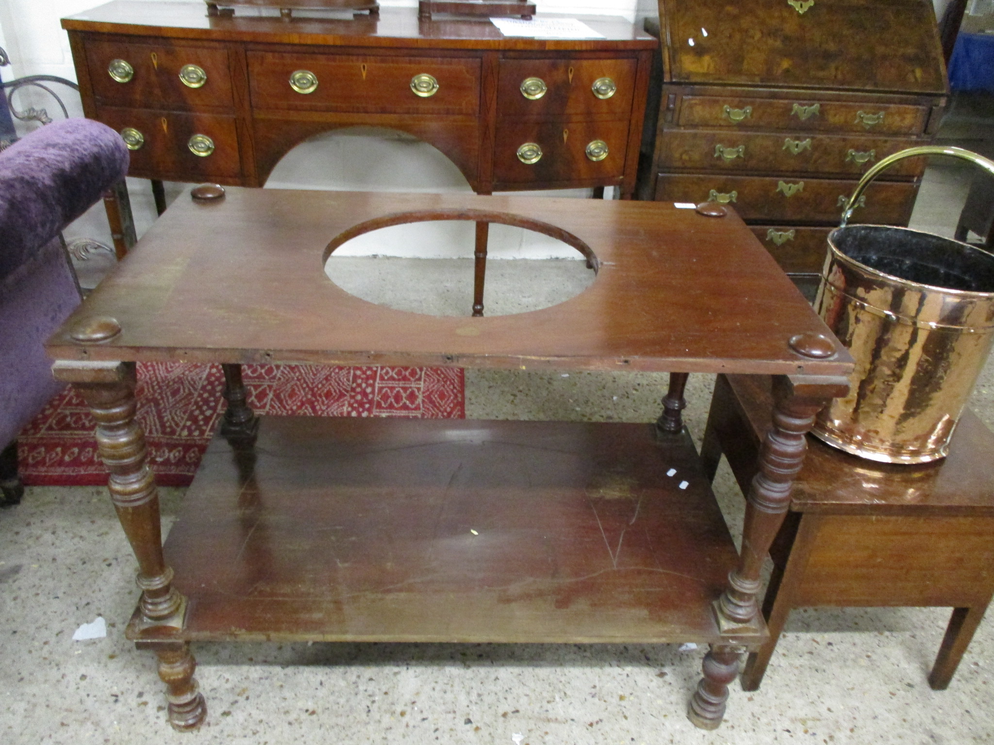 MAHOGANY TWO-TIER WASH STAND, 102.5CM WIDE