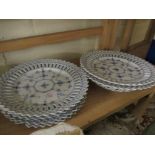 SET OF BAVARIAN RIBBON PLATES