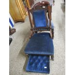 LATE 19TH CENTURY MAHOGANY LADIES CHAIR TOGETHER WITH ANOTHER (2)